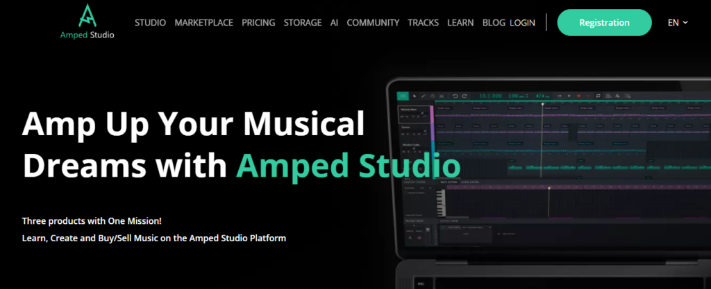 Amped Studio: AI-Assisted Online Music Production Suite