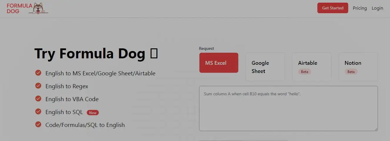 11 Best Excel AI Tools To Transform your Data Tasks 11 Formula Dog
