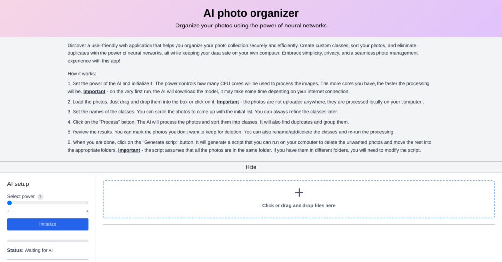 AI photo sorter