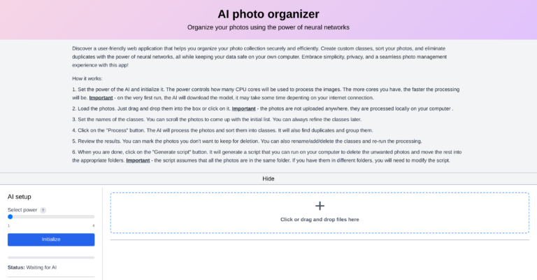 AI photo sorter