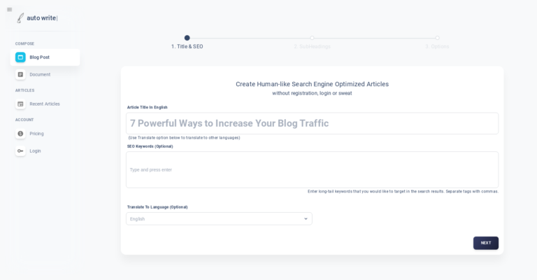 Autowrite App