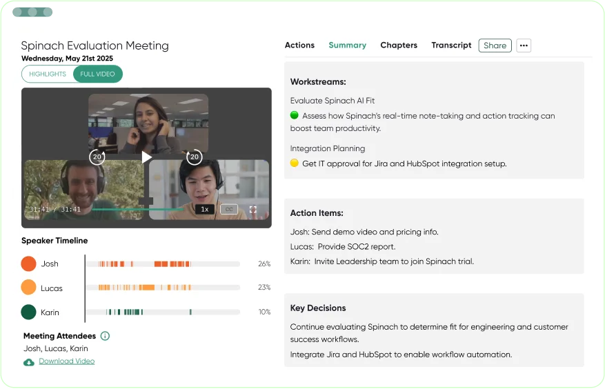 Spinach AI Review: Unlimited Free Notes and One Big Catch 1 Spinach AI dashboard showing meeting notes organized in one place